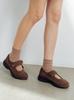 [Komorebi Museum] 2 Colors Handmade Cow Suede Mary Jane Sneakers KM300