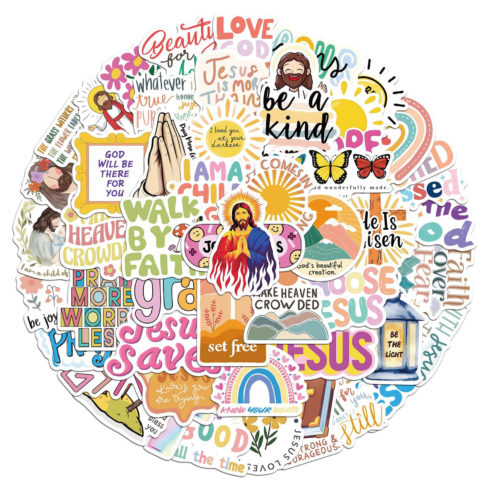 

50Count Bible Verses Sticker Motivational Sticker Aesthetic Sticker for Scrapbook Notebook Water Bottle Phone Skateboard
