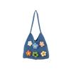 Sweet Knitted Tote Bag Breathable Seaside Vacation Handbag Storage Bag Crochet Shoulder Bag  School