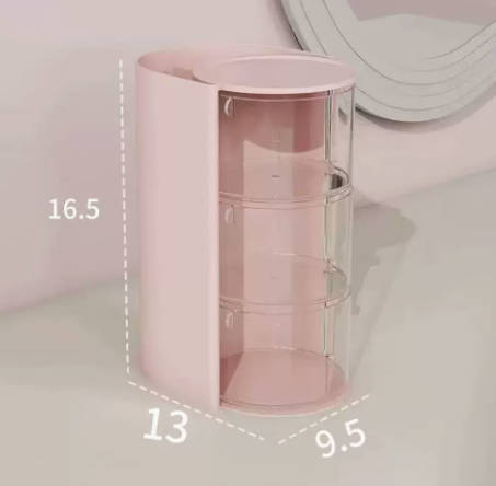 Rotating Hair Accessory - 3-Tier 2-in-1 Storage Box for Hair Ties, Clips and Bows,