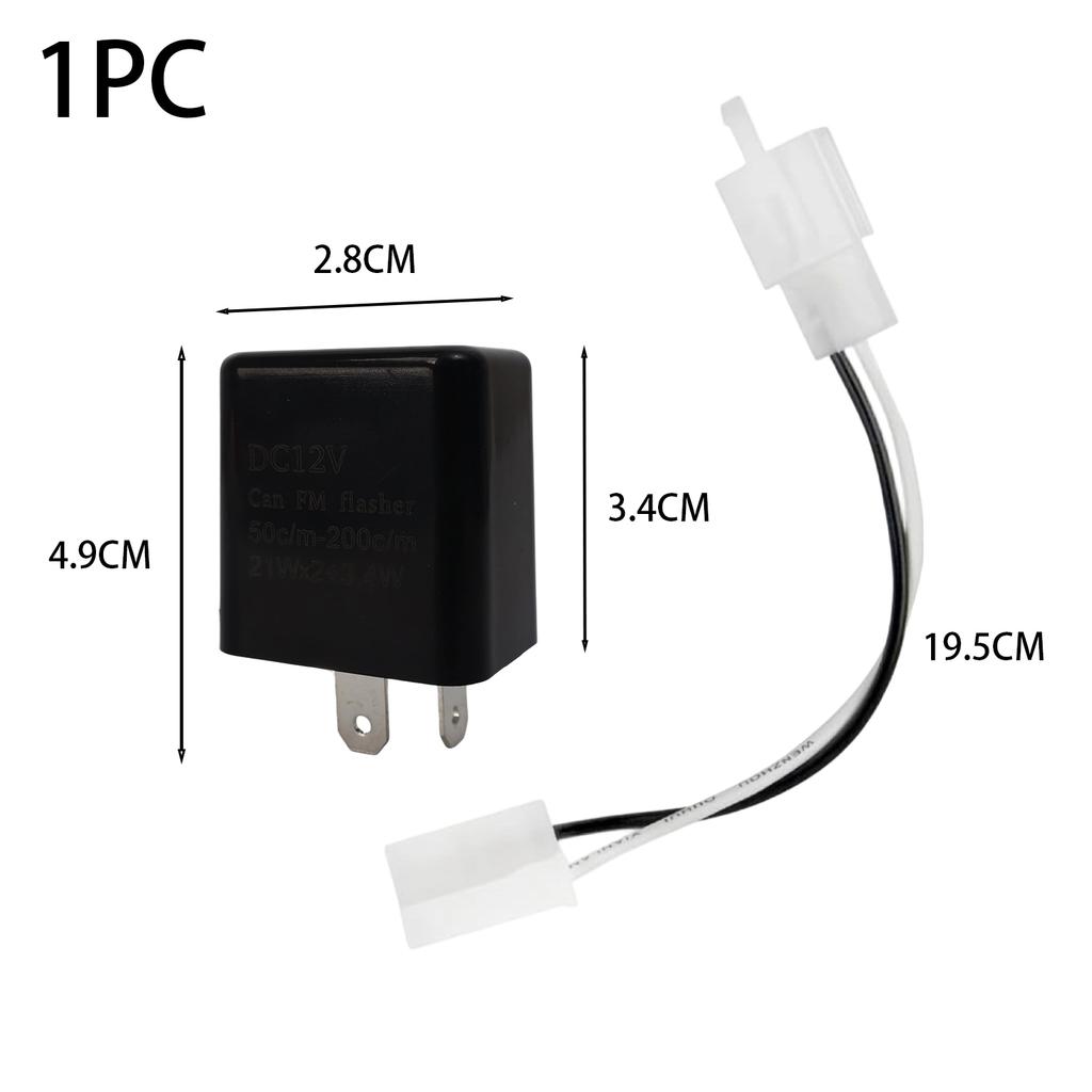 Adjustable 2-Pin Electronic LED Flasher Relay with Wires for Bikes Motorcycles Scooters Turn Signals Hyper Flash Blinkers Relay