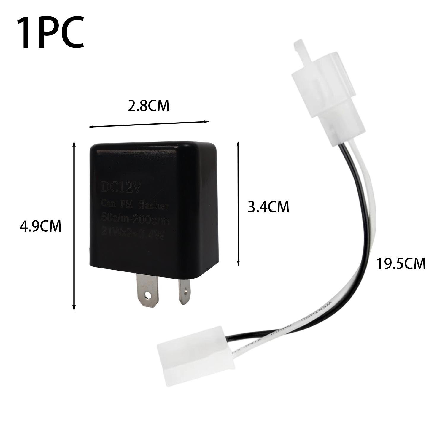 LED Flasher Relay for Motorcycle Universal Adjustable Flasher with Wire Turn Signal Blinker 12V Electronic Relay Bulb Conversion