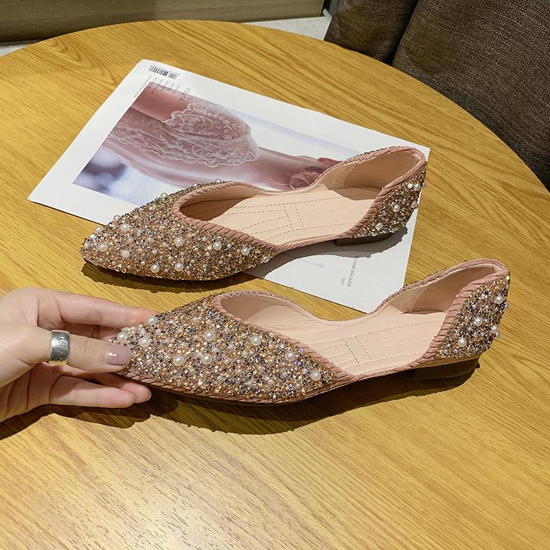 Women Fashion Flat Single Shoes Autumn Pointed Toe Shoes Flat Loafers Soft Sole Ladies Plus Size De Mujer