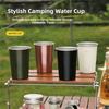 Stainless Steel Camping Water Cup Wide Mouth Tea Drink Cup Portable Drinking Cup  Travel Use