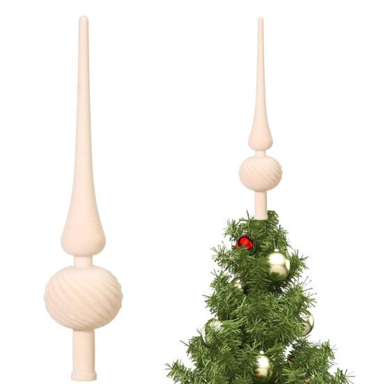 11 Inch Velvet Finial Christmas Tree Topper Vintage Mid Century Spherical Treetop Ornament