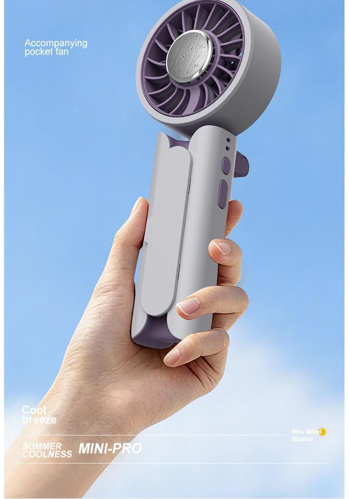 2026 Rechargeable USB Handheld Clip Fan with Ice Pack for Outdoor Camping