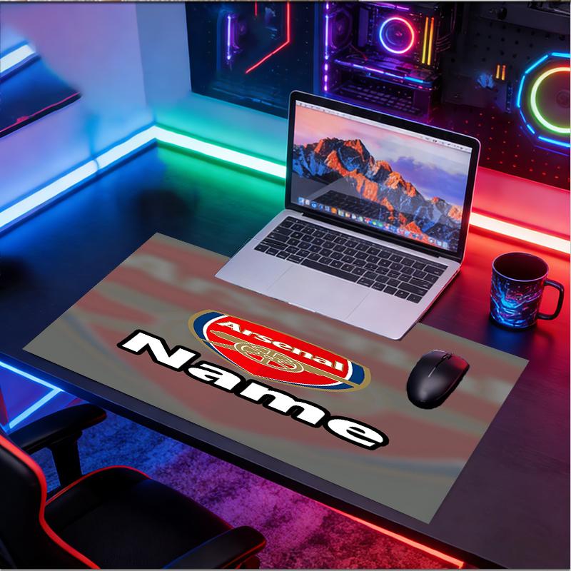 Custom Name Personalized football team F.C Pattern Mousepad, Laptop PC Desk Mat, Decorative Desk Mat for Home Keyboard Pad Gift