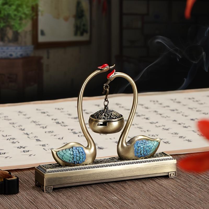 1PC Swan Lake Chinese Incense Dual-purpose Furnace Home Desktop Small Ornament