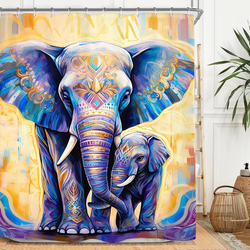 Lion Man Shower Curtain Set - Black/Gold Motivational Quotes, Waterproof Masculine Bath Decor Inspirational Male Design