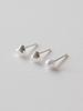 Lucore Silver 925 Petite Heart Pearl 3-Piece Earrings