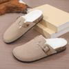 Kids Shoes Mens Fuzzy Lined Slip-On Mule Sandals With Rubber Sole Casual Indoor Outdoor Footwear