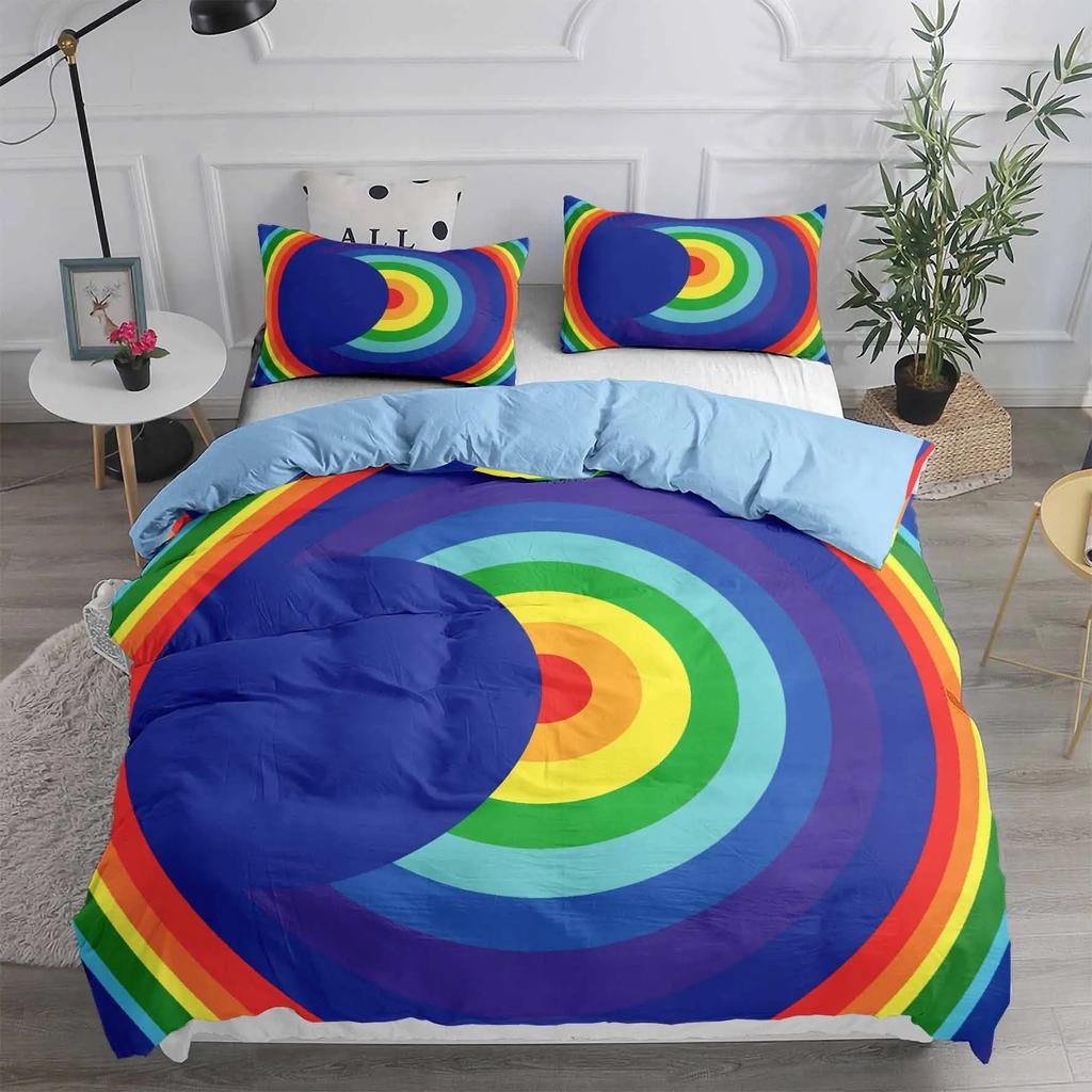 Artistic Loving Heart Duvet Cover Sets Kids,Twin Full King Bedroom Set Geometric Bed Set Cotton Home Textile Bedroom Set Queen