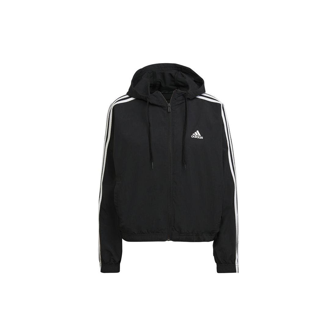 

Новый ветрозащитный плащ adidas Essentials с повторяющимся логотипом, свободного кроя, черный HC9160 L