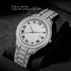 Herren Bling Uhr Vollkristall Zinklegierung Armband Täglich Wasserdicht Luxus Hip Hop Quarz Armbanduhren