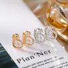 Chic Swan Rhinestone Stud Earrings: Cute and Fresh Korean Japanese Style for Women