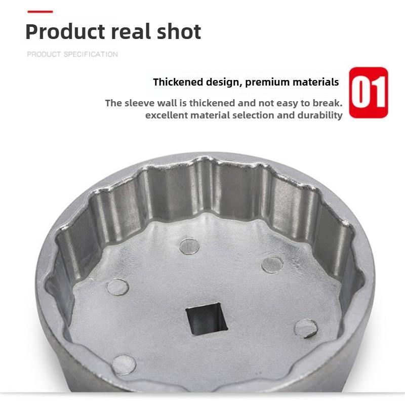 74mm Hot selling car thickened design oil filter wrench socket disassembly tool aluminum alloy suitable for various car models