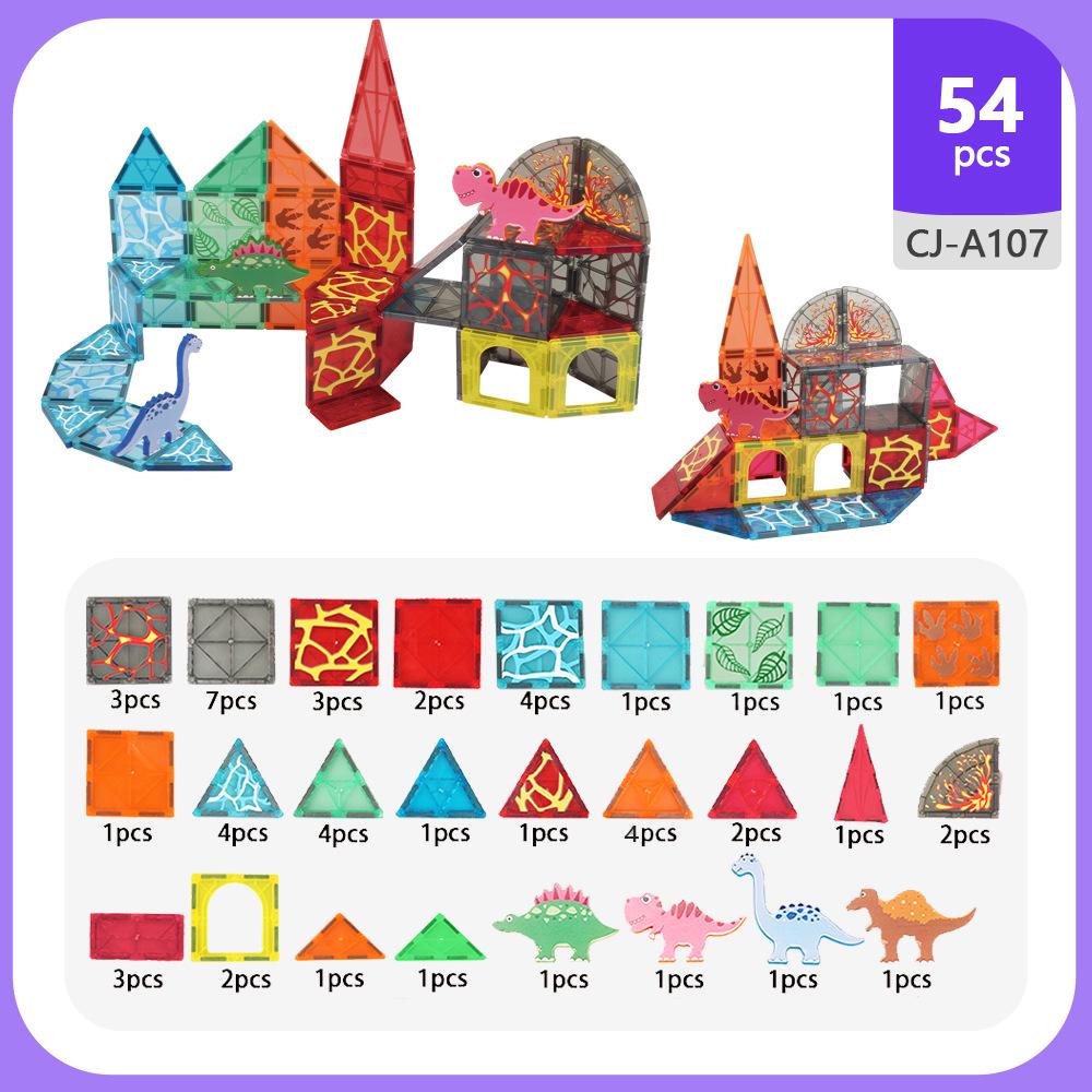 Dinosaur Magnetic Building Blocks - Children s Educational Toy Set size