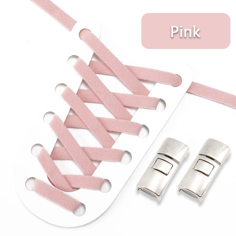 No Tie Shoelaces for Sneakers Flat Shoe Laces Elastic Metal Lock Convenient Personality Lazy Shoelace Rubber Band 1 Pair