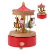 Christmas Music Box Wood Carousel Delicate Clockwork Musical Box Decoration Gifts