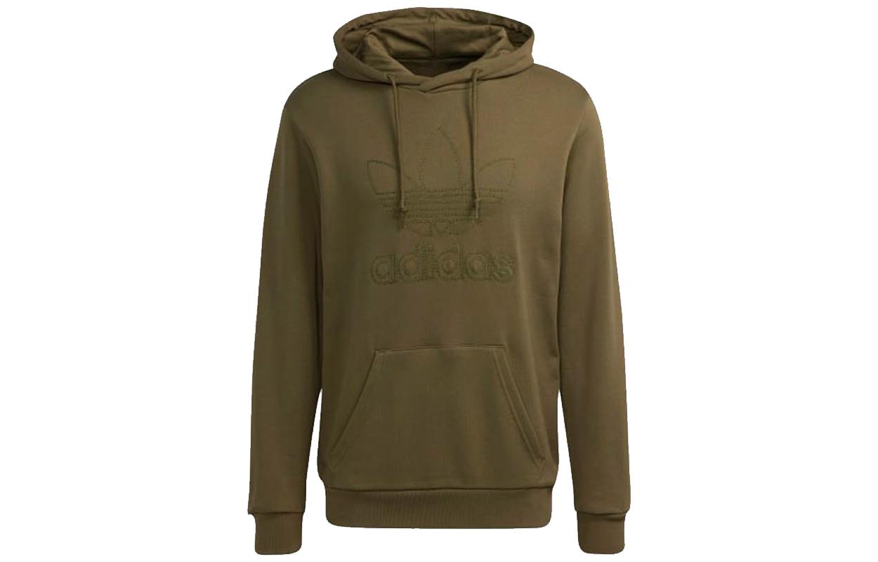 Adidas Originals Sweatshirts Men s Olive Hooded Moderate Regular H13499 S