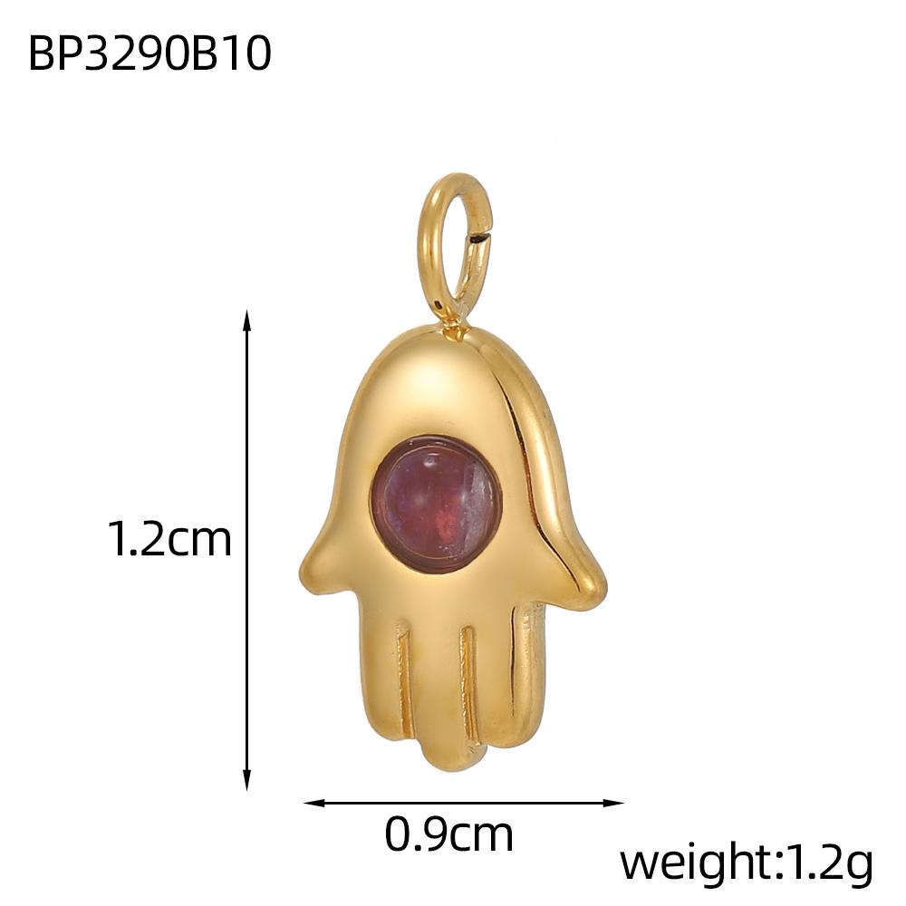 CARLIDANA Pink Blue Enamel Hamsa Hand Charms Gold Plated Charms Religious Muslim Islamic Hand of Fatima Charms DIY Jewelry