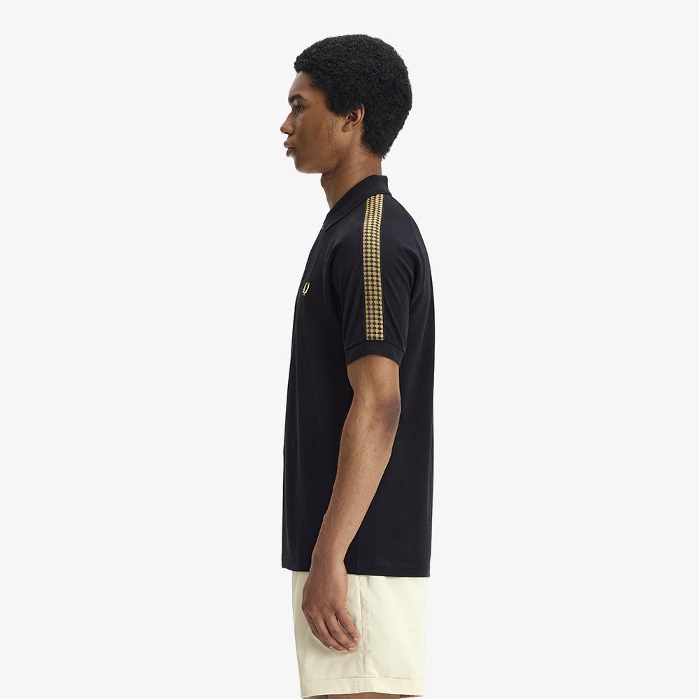 FRED PERRY [Sharp] Cross Tape Polo Shirt - Black Afpm2612304-102