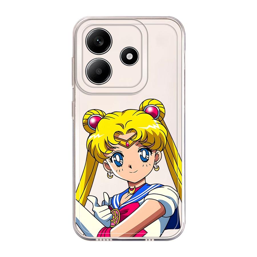 Case for Xiaomi Redmi Note 14 Pro Plus 13C 10S 9 10 14C 11S 12S 12 11 A4 Note 13 Soft Phone Cover Anime Sailor Moon
