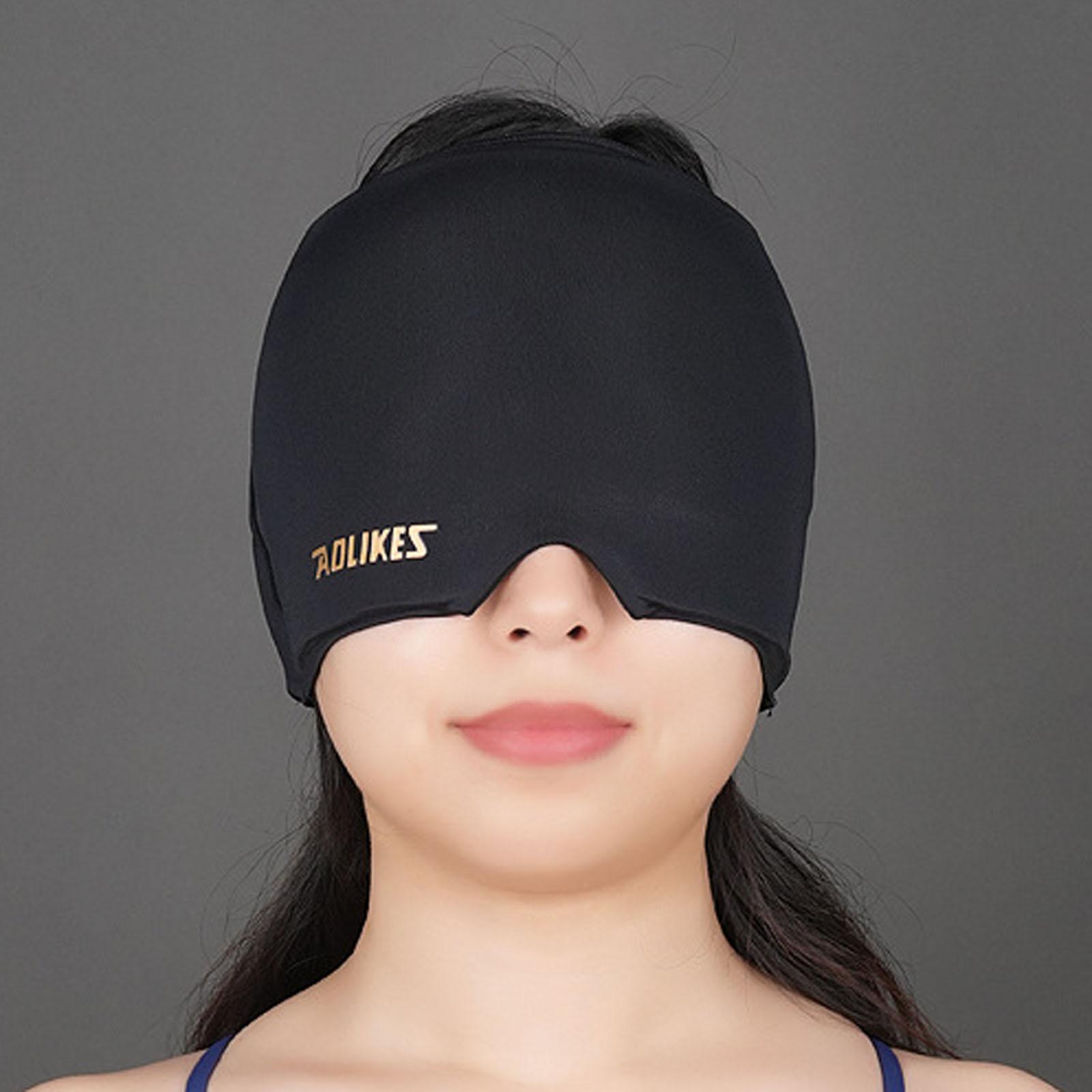 

Багаторазова гелева крижана шапка, гарячо-холодна компресійна маска для голови, фізичний головний чохол для полегшення та комфорту One Size чорний