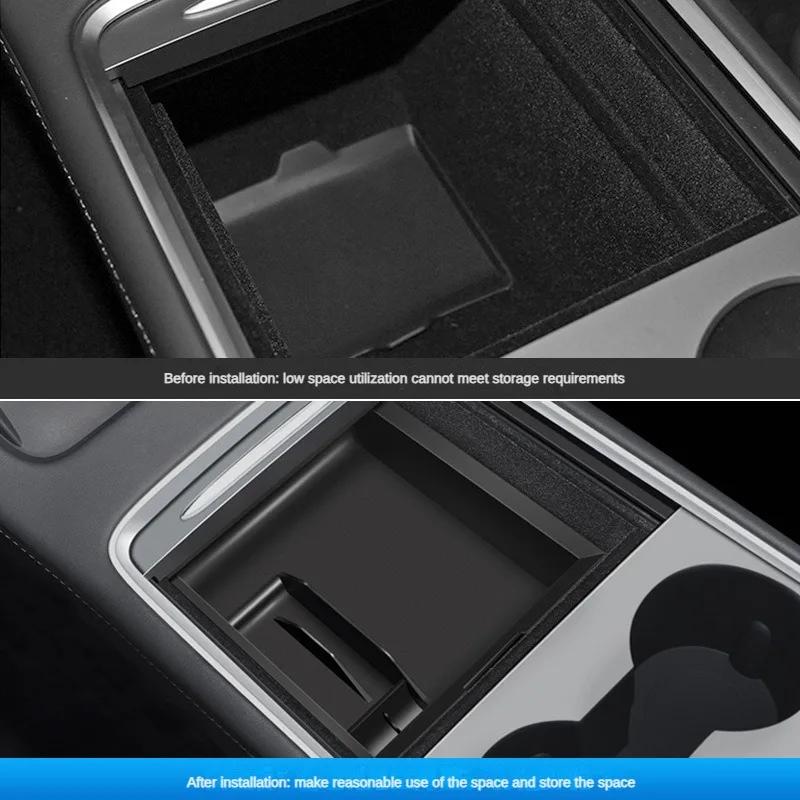 Storage Box for Tesla Model Y 2020-2024 Model 3 2019-2023 Center Console Armrest Trays Hidden Box Webcam Cover Car Accessories