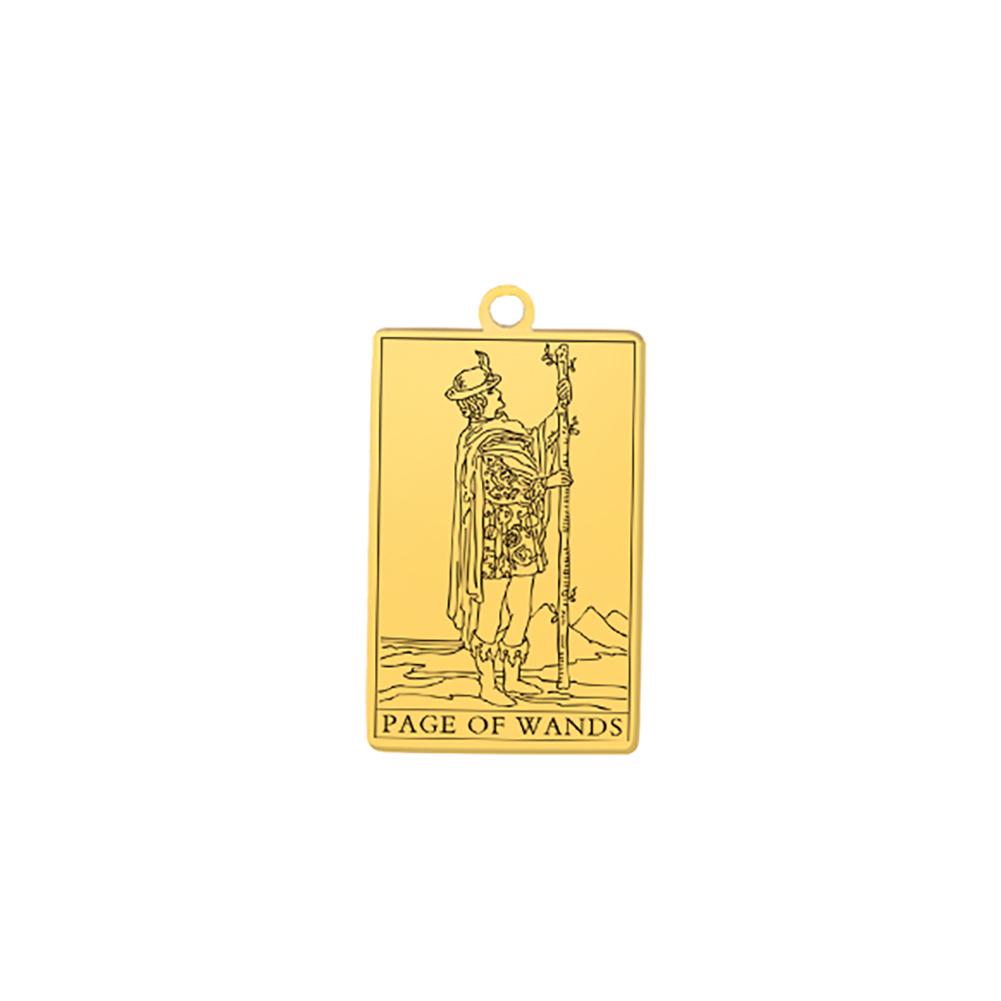 LIKGREAT Stainless Steel Tarot Cards Pendant The Suit of Cups Wands Minor Arcana Tarot Jewelry Vintage Astrology Amulet