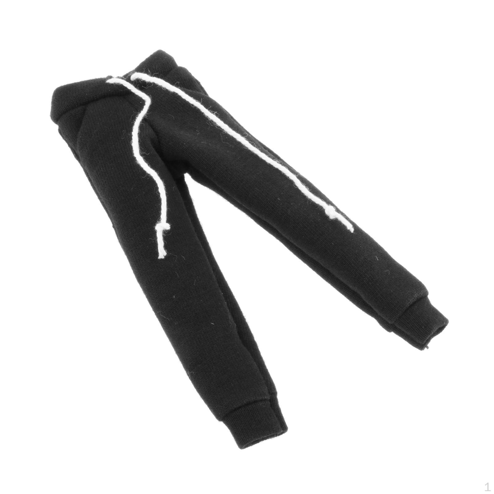

1/12 Male Doll Clothing Jogging Suit Set for 6 Inch Action Figures Black Sweatpants