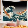 great wave Kanagawa Anime Tapestry Hippie Flower Wall Carpets Dorm Decor Wall Hanging Home Decor