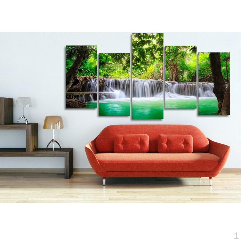 

5-Panel Canvas Wall Artwork Paintings Waterfall Print Picture Set 20*40/55cm