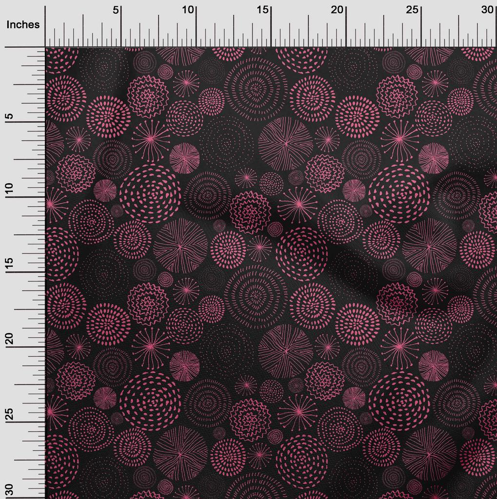 oneOone Cotton Flex Black Fabric Abstracts Dress Material Fabric Print Fabric By The Yard 40 Inch