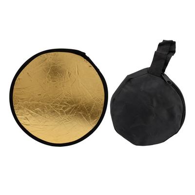 Disc Light Reflector 11.8in Round Gold Silver 2 In 1 Collapsible Portable Photography Reflector for