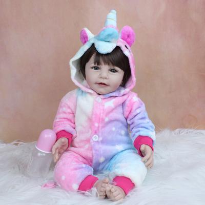 BZDOLL 55 ס"מ רך סיליקון Reborn תינוק בובת צעצוע לילדה גוף בד 22 אינץ' ליסה נסיכת פעוט להתלבש משחק בית מתנת יום הולדת