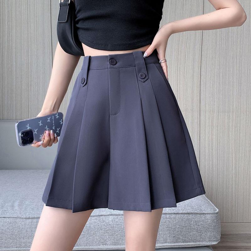 Fashionable Loose Pleated Shorts with High Waist for Women