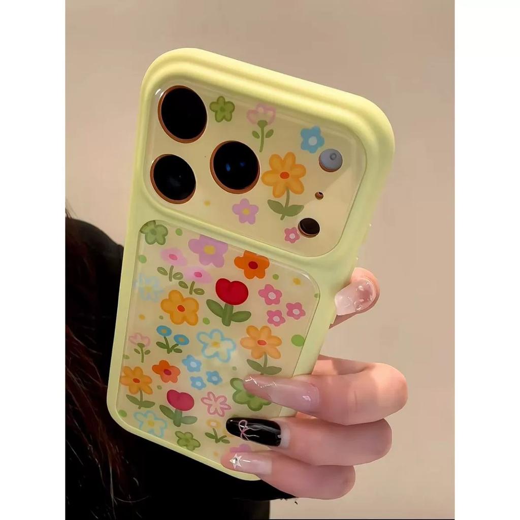 ins summer yellow background oil painting flower for iPhone17promax Apple 16/15/14 Pro phone case