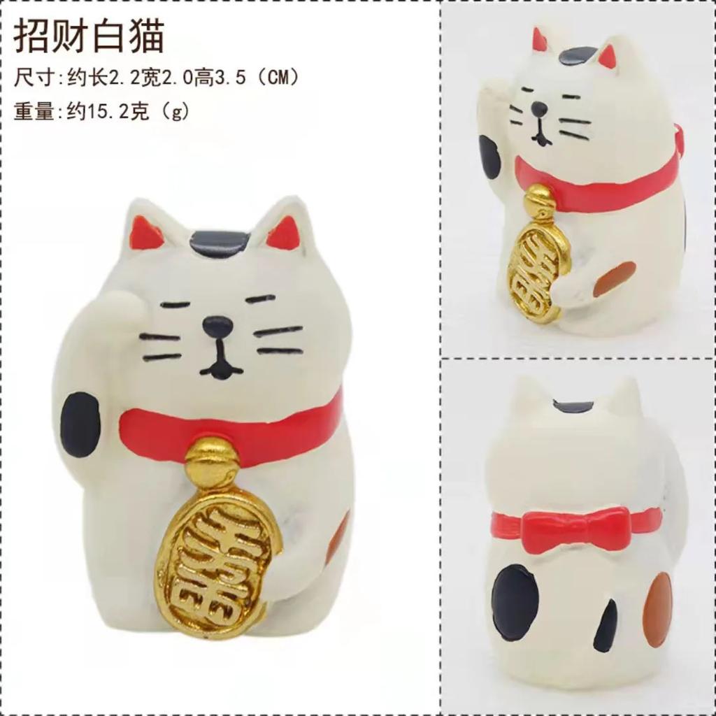 Japanese Style ZAKKA Cat Crafts Small Ornaments for Chinese New Year Snake Year Trend Bonsai Food and Decorative Resin Figurines