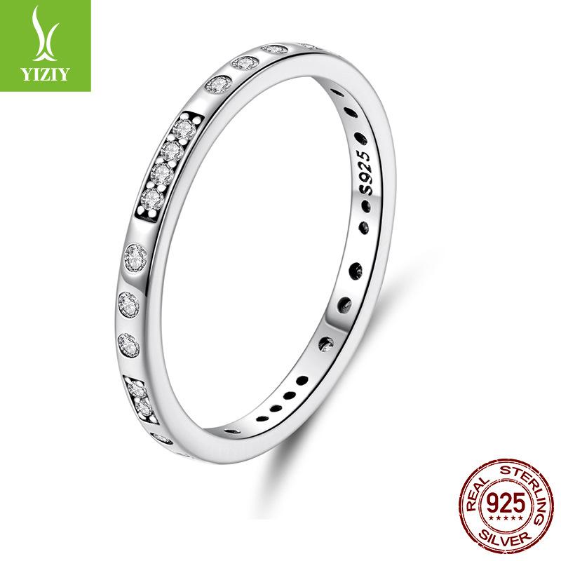 Vintage Morse Code I Love You Ring Couple S925 Sterling Silver Zircon Ring Ring