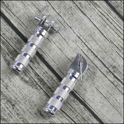 2 X Silver Aluminum Alloy Retro Motorcycle Scooter Footpegs Foot Pedals US Stock