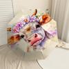 1pc cow, floral Automatic Open/Close Umbrella Compact Folding Umbrella with 8-Rib Shaft for Women/Men, Elegant Birthday1324S