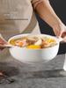 10.5-inch Ceramic Double-Ear Soup Bowl, Anti-Scald, Large Capacity for Noodles & Pickled Fish