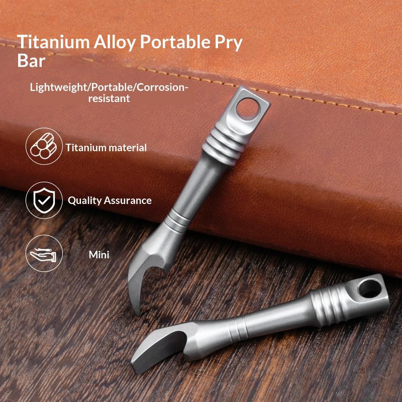 Alavanca de Liga de Titânio Abridor de Garrafa Mini Chaveiro EDC Multifuncional Ferramenta de Abertura para Entrega Expressa Barra de Alavanca Pingente de Colar