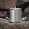 Portable 750ml Ultralight Double Wall Titanium Camping Mug Cup with Handle for Hiking & Outdoor Cookware