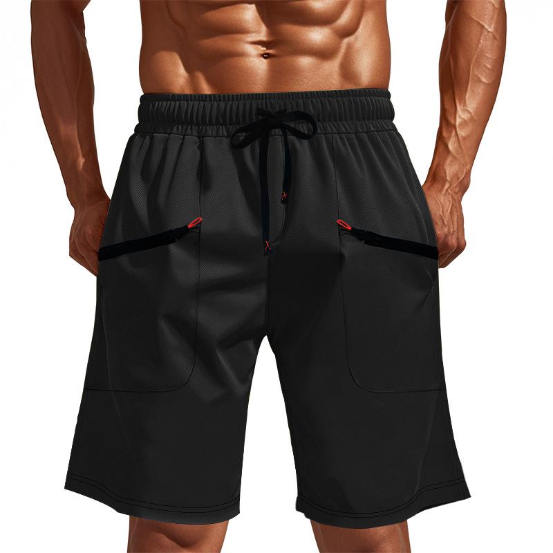 Herren Schnelltrocknende Leichte Wander-Shorts mit Reißverschlusstaschen - Feuchtigkeitstransportierende Gym Lauf-Outdoor-Sport-Shorts