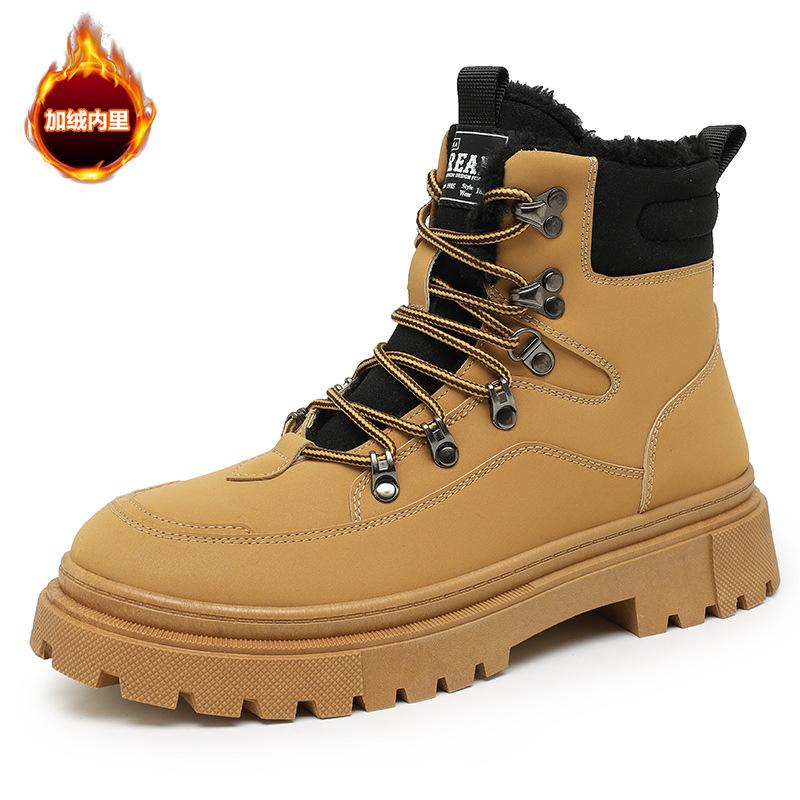 Winter Cotton Shoes High-top New Velvet Warm Outdoor Shoes Men's Versatile Martin Boots Men's Shoes