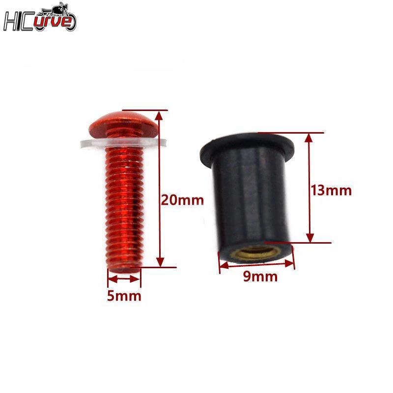 For BMW S1000RR S1000R HP4 S1000XR S1000 RR S1000 XR F800R Motorcycle Windshield Bolts Screw Nut Fastener Kit 5mm 10PCS