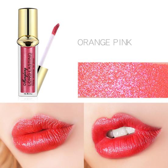 Menglang Wasserdichter Perlglanz-Lipgloss Lang anhaltender Feuchtigkeitsspender Lippenstift