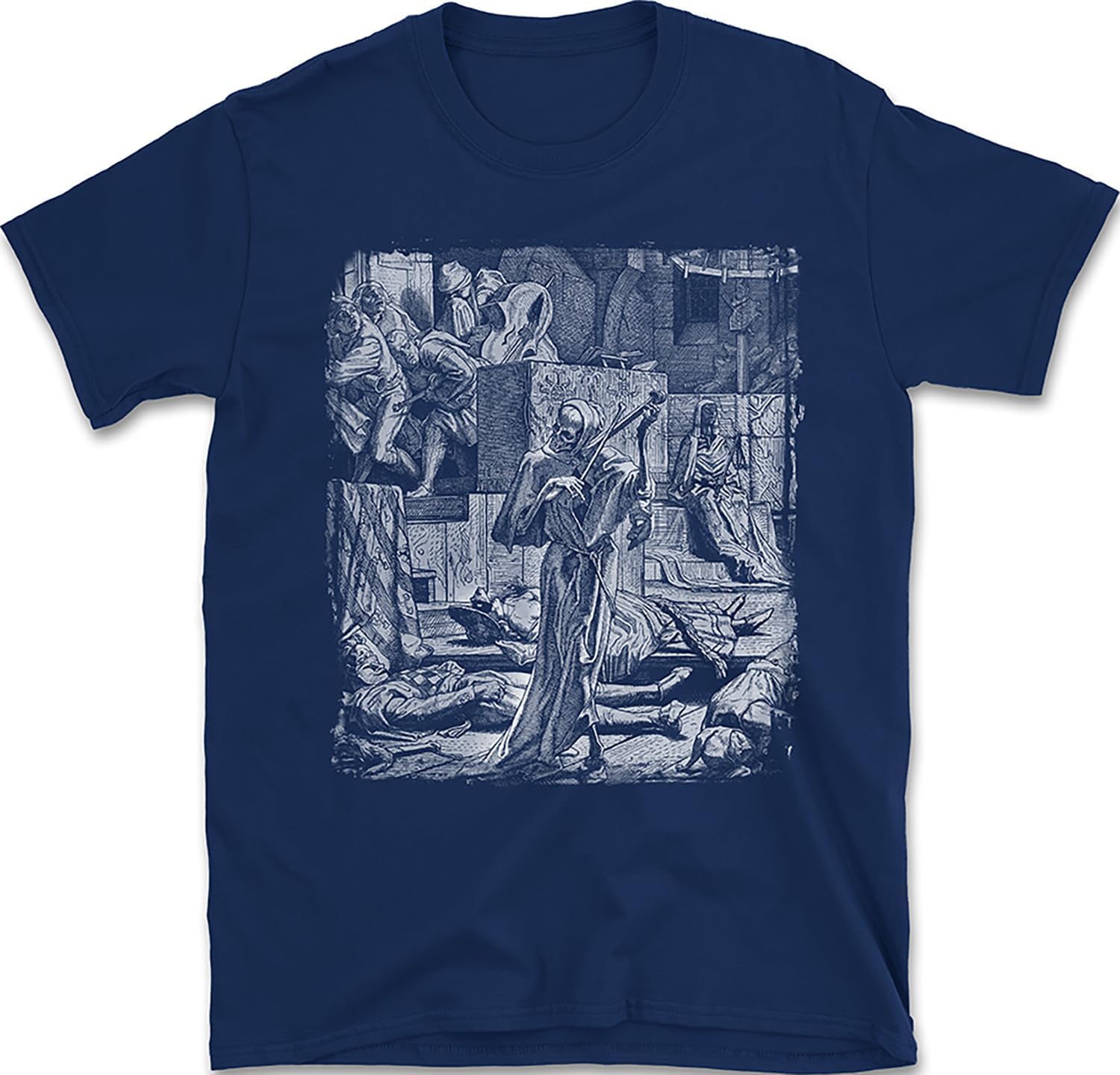 

Death the Strangler T-Shirt | 19th Century Gothic Engraving Art Tee | Plague and Mortality Dark Art Shirt 5XL різнокольоровий